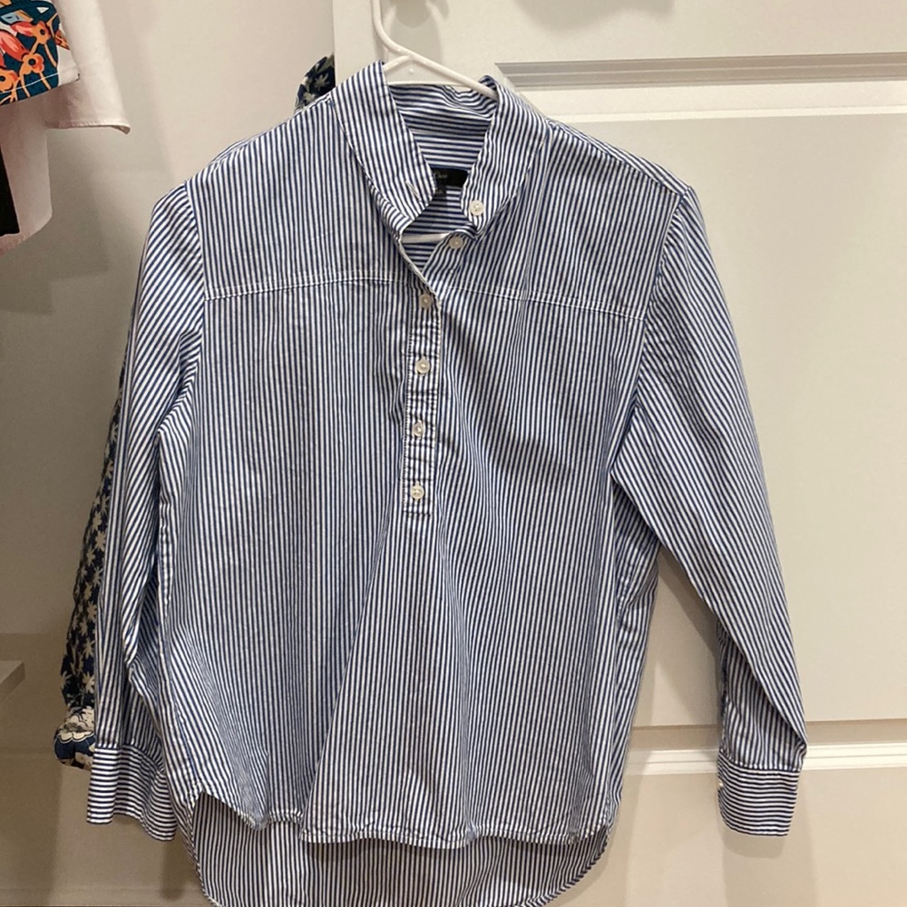 Jcrew striped poplin top